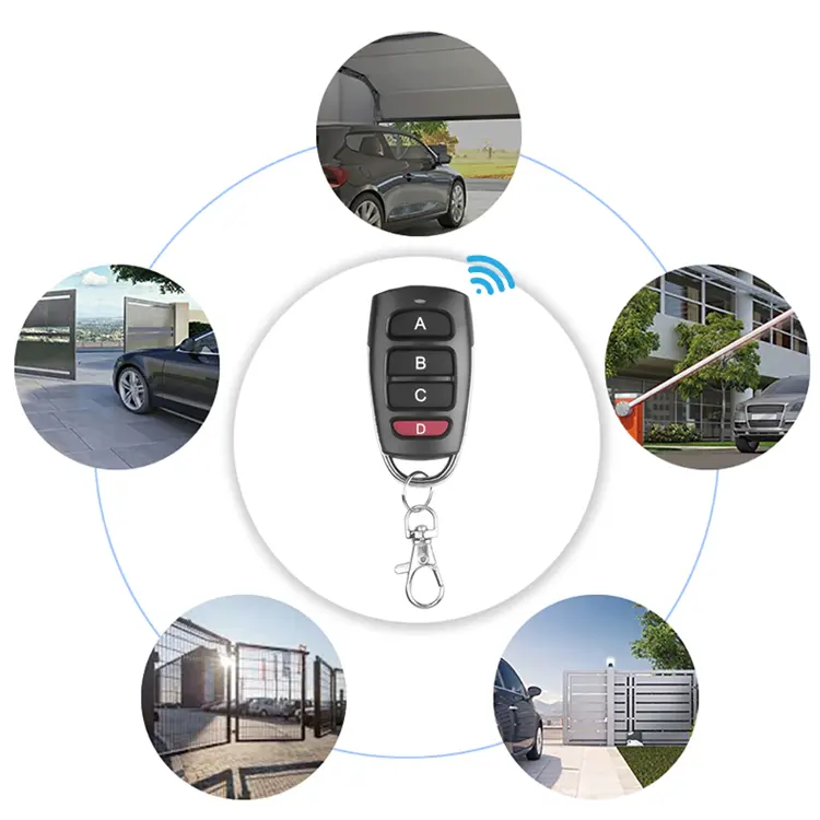 433MHz Universal Wireless RF Remote Control Garage Gate Door Remote control Key Fob Controller