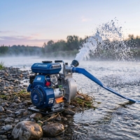 Pompe à eau à essence de 1,5 pouce 154F, 4 temps, portable, à haut débit, pour l'irrigation agricole, la ferme, le jardin, le verger, 25m3/h