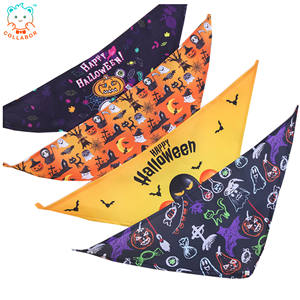 Collaborau – <span class=keywords><strong>bandana</strong></span> lavable pour chiot 18 couleurs, écharpe à imprimé d'halloween pour <span class=keywords><strong>chien</strong></span> et chat de haute qualité, bavoirs d'halloween pour animaux de compagnie - Product Image 4