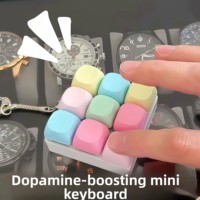 3pcs Mini Keyboard Fidget Toy Keychains Fun Stress Relief Buttons Portable Keyring Toys