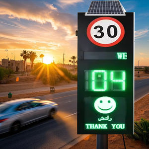 Señal de tráfico Led de marca KIMKE de letreros de velocidad de radar con pantalla LED de alto brillo Señal de velocidad con energía solar - Product Image 6