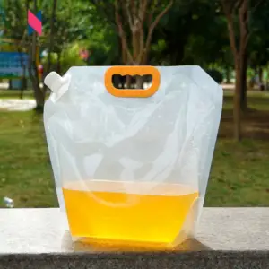 Stand Up Pouch Auslauf 1,5 Liter Wasser beutel Tasche mit großer Kapazität Kunststoff wieder versch ließbar tragbare Outdoor PE Saft Verpackung akzeptieren