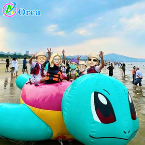 Bateau gonflable remorquable en forme de tortue, amusement aquatique estival, bateau disco pour <span class=keywords><strong>jet</strong></span> <span class=keywords><strong>ski</strong></span> et jeux aquatiques en plein air - Product Image 4