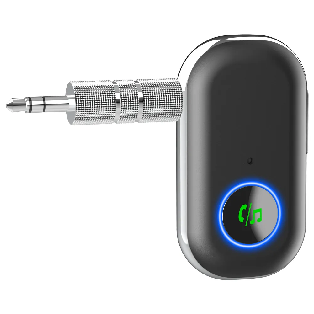 Bluetooth AUX alıcısı için araba, gürültü iptal kablosuz müzik adaptörü ev Stereo için/kablolu kulaklıklar ses kontrolü