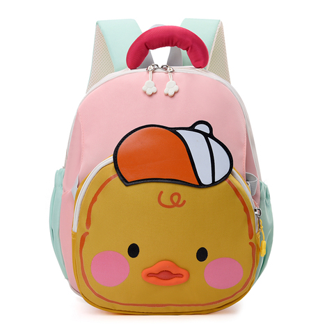 New Models Preschool Kids School Bags Cartoon Duck Girls Students Backpack Boys Waterproof Back Packs Cute Bookbags