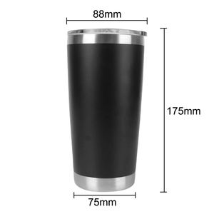 Custom logo 20 oz Powder Coated Regular Tumblers Double Wall Vacuum Insulated Stainless Steel Coffee Car Travel Mug - Product Image 4