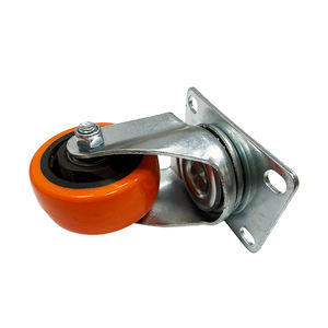 3/4/5/<span class=keywords><strong>6</strong></span> Zoll industrielle mittelschwere 75mm Rolle PVC Orange drehbare Hochleistungs-Nachlauf räder - Product Image 5