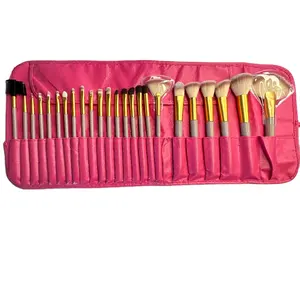 New Trade Professional Makeup Brushes High Quality Fast Delivery 24pcs Full Facial Makeup Brush Set Wholesale With Travel Bag