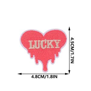 New Iron on Valentine Day Embroidered pink love Girl Lucky Night Heart Patch for <b>Hat</b> <b>Bag</b> Decoration - Product Image 3