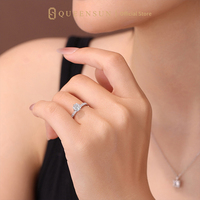 Bague de fiançailles solitaire IGI en or blanc massif 18 carats avec diamant de laboratoire taille coussin DE VS brillant, 4 griffes, bande pavée, taille personnalisée