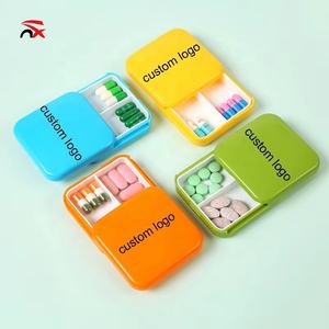 กล่องยาพกพาขนาดเล็กแบบสร้างสรรค์ 2 ช่อง แบบเลื่อนสำหรับจัดเก็บยาประจำวันและของขวัญส่งเสริมการขาย - Product Image 1