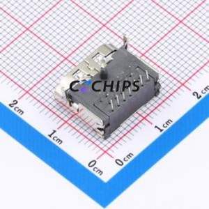 HYC12-HDMIA19-610B <b>HDMI</b> <b>Connector</b> Bent Lead Through Hole <b>Connector</b> <b>HDMI</b>-A Female 19P Right Angle Insert - Product Image 2