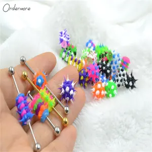 Ordermore BD50 Regenbogen farbe mehrere Designs stachelige Silikon fokale Gummi perlen für die Herstellung von Stiften