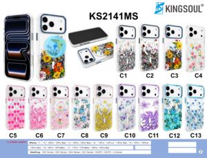 เคสโทรศัพท์ใสลายดอกไม้แม่เหล็กพร้อมดีไซน์ดอกไม้แห้งวิบวับ ป้องกันการกระแทก สำหรับ iPhone Samsung ขายส่ง - Product Image 1