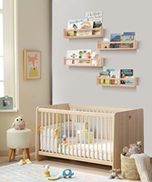 Ensemble de 4 étagères murales flottantes en pin pour enfants, ZJH, modernes, gain de place, pour la chambre d'enfant