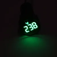 Nuevo Voltímetro Digital LED Redondo de 22mm, 220V CA, Mini Pantalla Digital, Indicador de Voltaje, Luz de Señalización, Herramienta de Medición