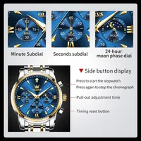 Montre OLEVS 3639, marque haut de gamme, originale, luxe, nouvelle montre à quartz pour homme, étanche, lumineuse, phase de lune.