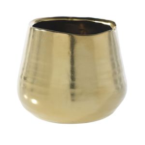Vase en céramique doré élégant et moderne pour la décoration de bureau à domicile, pot de fleurs d'intérieur, conteneur en porcelaine, jardinière pour plantes - Product Image 5