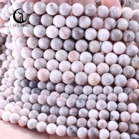 Perles Zhe Ying 6mm 8mm 10mm en Jaspe Zèbre Rose, Pierres Naturelles pour Créations Artisanales DIY, Pierres Précieuses en Vrac pour la Fabrication de Bijoux
