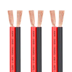 Câble solaire 2468, 14awg, 2 broches, 2, 5 mm2, fils rouges et noirs, 99.99% fils de cuivre pur, onduleur, fil de cuivre