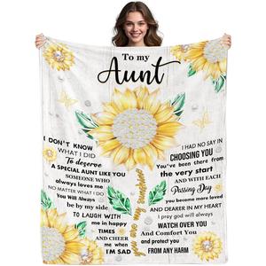 Sunflower Flannel Blanket <b>Throw</b> Blanket Nap Blanket Cozy Warm Super Soft <b>for</b> Bed Sofa <b>Couch</b> Custom Print Bulk Wholesale - Product Image 5