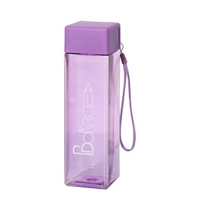 Botella de agua de plástico con tapa cuadrada para deportes al aire libre, regalo de promoción de autoconducción, con cuerda - Product Image 3