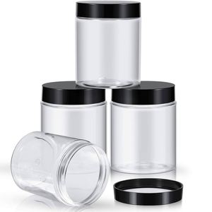 16oz 500ml Clear PET Plastic Wide Mouth Cosmetic Jar with Screw <b>Top</b> Aluminum/Plastic Lid for Skin Care Cream - Product Image 1
