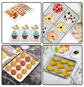 Bakery Restaurant Stainless Steel Baking Cooling Rack Griling Drying Net With Sheet <strong>Pan</strong> Set Drip <strong>Pan</strong> - Product Image 6