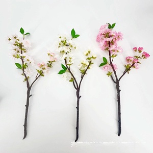 Fleur artificielle en soie, directement de l'usine, 48 cm, simulation de fleur de cerisier, bouquet pour mariage, décoration intérieure et extérieure. - Product Image 4