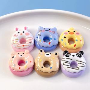 ของเล่นจำลอง<span class=keywords><strong>อาหาร</strong></span> โดนัทการ์ตูน ของตกแต่งเรซิ่น กาวครีม DIY ยางรัดผม เครื่องประดับผม - Product Image 3
