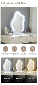 Coiffeuse moderne blanche pour filles Armoire <span class=keywords><strong>extensible</strong></span> en bois sans fil pour chambre à coucher Commode à miroir réglable Coiffeuses à maquillage avec tabouret - Product Image 4