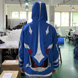 Chaqueta de nailon con revestimiento Anime <span class=keywords><strong>Sonic</strong></span>, bordado 3D con apliques de tela, cuello alto, estilo oversize, forro de malla, con cremallera, impermeable - Product Image 3