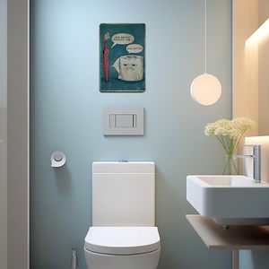 Plaque en métal rétro 20 x 30 cm avec slogan amusant « J'ai horreur de <span class=keywords><strong>mon</strong></span> travail... Ugh, viens », décoration murale et cadeau pour salle de bain et toilettes - Product Image 2