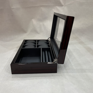 Custom Wooden Watch <b>Sunglasses</b> Jewelry Storage Box With Transparent Display Window High Quality Wooden Organizer Box With Logo - Product Image 4