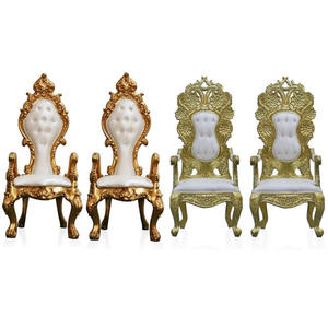 Décorations de mariage de luxe élégantes dernières conceptions pour les chaises de marié de mariée et les chaises de trône de Maharaja pour la scène de mariage - Product Image 1