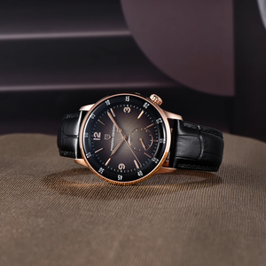 นาฬิกาข้อมือผู้ชาย PAGANI DESIGN 1790 ขนาด 42 มม. ดีไซน์บางเฉียบ หนา 12 มม. สีโรสโกลด์ สายหนังสีดำ กระจกแซฟไฟร์สังเคราะห์ เครื่องจักรกล - Product Image 3