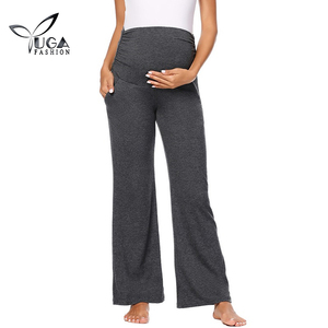 Ropa de maternidad, ropa de mujer, pantalones largos deportivos de punto sólido, pantalones de Yoga suaves elásticos para embarazadas personalizados con bolsillos - Product Image 1