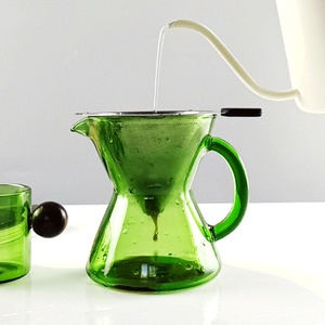 <span class=keywords><strong>Carafe</strong></span> à café en verre borosilicate haute résistance avec poignée, pour préparation manuelle, pot de partage coloré pour la maison et le café - Product Image 5