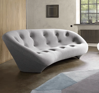 Juego de Sofás Cuadrados Seashell, Diseño Egipcio Moderno, Cuero Genuino Azul, Sofá Modular de 3 Plazas para Sala de Estar, Muebles para Villa