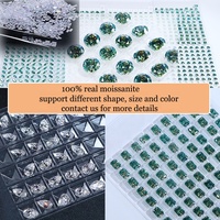Usine directe VVS moissanite pierres précieuses en vrac 8 coeurs et 8 flèches forme ronde saphir bleu moissanite diamant pour bijoux fins