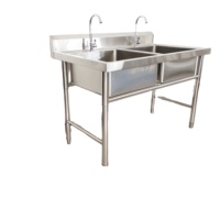 Wastafel gaya Eropa, peralatan dapur Stainless Steel komersial dengan rak bawah Makanan Cepat tahan karat desain baru