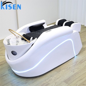 KISEN Mobilier de Salon de Beauté Équipement de Lavage Capillaire Lit de Lavage Électrique Inclinable Chaise de Massage pour Shampoing Bol de Spa pour la Tête - Product Image 1