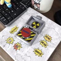 Vashine Bouton Nucléaire 3D Imprimé Anti-Stress, Jouet Boîte Mission Secrète, Bouton d'Urgence Nucléaire pour Soulagement du Stress
