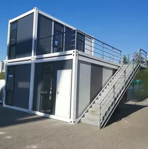 high quality new technology container office steel structure frame welded flat pack detachable container house as dormitory