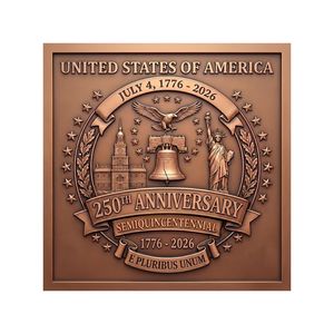 Medaglia Personalizzata Artigianale in Rame Rosso da 40mm con <span class=keywords><strong>Aquila</strong></span> Patriottica Americana e Scritta 'We the People' per Anniversario - Product Image 3