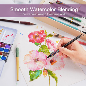 Nouveaux pinceaux Sinoart 2026 en gros pour <span class=keywords><strong>aquarelle</strong></span>, poils mélangés, mini pinceaux à manche court en bois pour la peinture artistique - Product Image 2