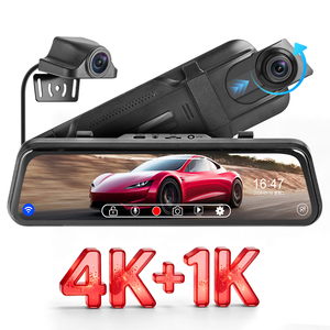 Kamera Mobil 4K Layar Sentuh 9,66 inci DVR Mobil WiFi GPS Super Night Vision Black Box Dual Lens Monitor Parkir Dash Cam