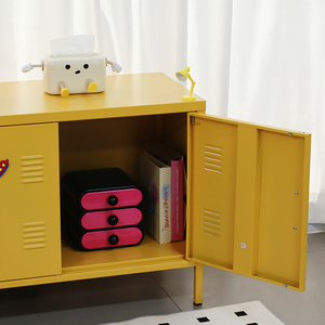 Metall-TV-Ständer Schrank Tisch Stahl Aufbewahrungsschrank Wohnzimmermöbel Platzsparendes Design - Product Image 5