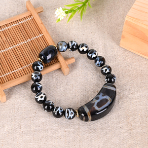 Bracelet en cristal de perles d'agate Dzi rétro de style tibétain, pierres précieuses naturelles de haute qualité, vente chaude - Product Image 6
