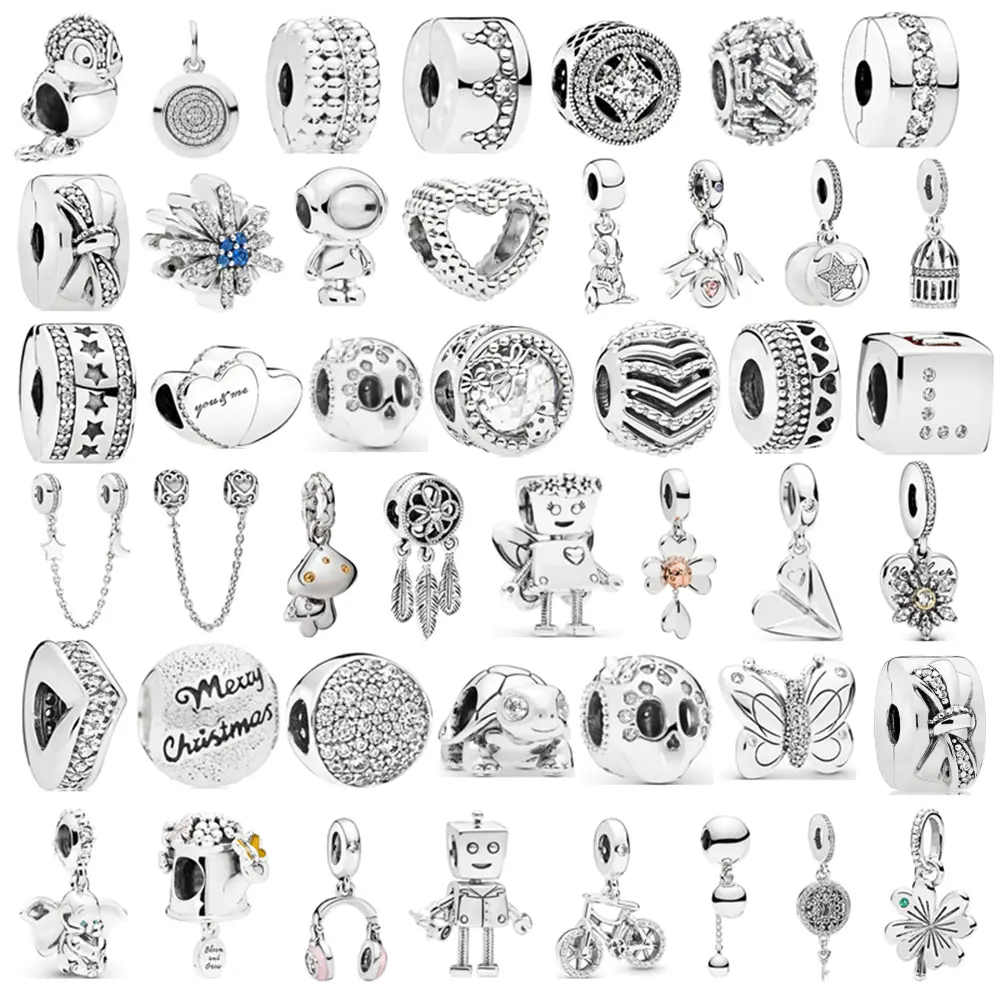 Plata 925 Chất lượng cao Vòng đeo tay bạc cubic zirconia DIY Charms đối với phụ nữ 925 sterling bạc trang sức tùy chỉnh thiết kế